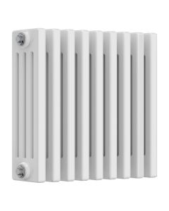 White 4 column radiator 400mm high x 425mm wide. Traditional cast iron style horizontal radiator from DUSC Columns