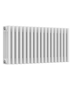 White 4 column radiator 400mm high x 830mm wide. Traditional cast iron style horizontal radiator from DUSC Columns
