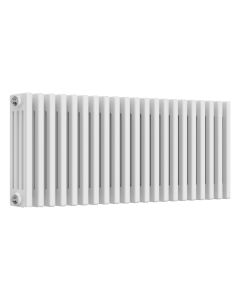 White 4 column radiator 400mm high x 965mm wide. Traditional cast iron style horizontal radiator from DUSC Columns