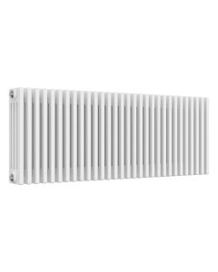 White 4 column radiator 500mm high x 1370mm wide. Traditional cast iron style horizontal radiator from DUSC Columns