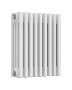 White 4 column radiator 500mm high x 425mm wide. Traditional cast iron style horizontal radiator from DUSC Columns