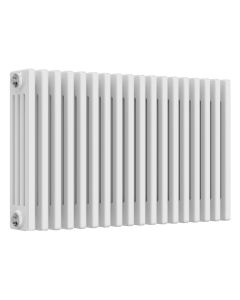 White 4 column radiator 500mm high x 830mm wide. Traditional cast iron style horizontal radiator from DUSC Columns