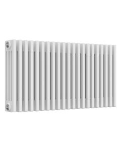 White 4 column radiator 500mm high x 965mm wide. Traditional cast iron style horizontal radiator from DUSC Columns