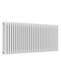 White 4 column radiator 600mm high x 1370mm wide. Traditional cast iron style horizontal radiator from DUSC Columns