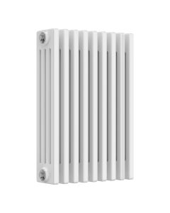 White 4 column radiator 600mm high x 425mm wide. Traditional cast iron style horizontal radiator from DUSC Columns