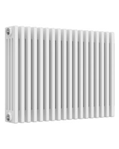 White 4 column radiator 600mm high x 830mm wide. Traditional cast iron style horizontal radiator from DUSC Columns