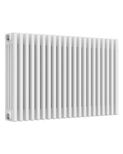 White 4 column radiator 600mm high x 965mm wide. Traditional cast iron style horizontal radiator from DUSC Columns
