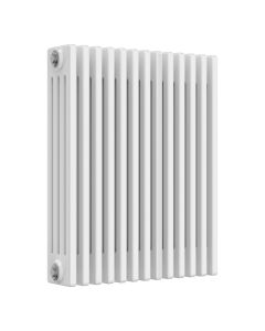 White 4 column radiator 750mm high x 605mm wide. Traditional cast iron style horizontal radiator from DUSC Columns