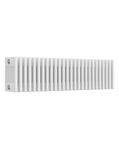 White 6 column radiator 300mm high x 1190mm wide. Traditional cast iron style horizontal radiator from DUSC Columns