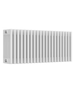 White 6 column radiator 400mm high x 965mm wide. Traditional cast iron style horizontal radiator from DUSC Columns