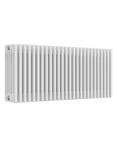 White 6 column radiator 500mm high x 1190mm wide. Traditional cast iron style horizontal radiator from DUSC Columns