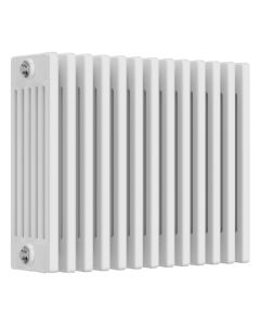 White 6 column radiator 500mm high x 605mm wide. Traditional cast iron style horizontal radiator from DUSC Columns