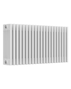 White 6 column radiator 500mm high x 965mm wide. Traditional cast iron style horizontal radiator from DUSC Columns