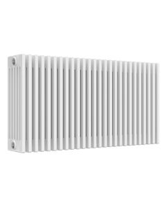 White 6 column radiator 600mm high x 1190mm wide. Traditional cast iron style horizontal radiator from DUSC Columns