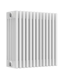 White 6 column radiator 600mm high x 605mm wide. Traditional cast iron style horizontal radiator from DUSC Columns