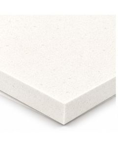 White Granite Effect solid surface worktop - square-edged satin board - Coreluxe Moonstone White
