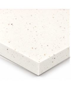 White Quartz Effect solid surface worktop - square-edged satin board - Coreluxe Sahara Ivory