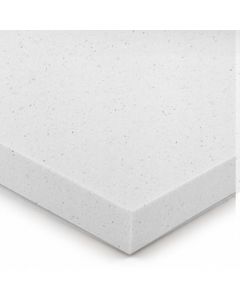 White Sparkle solid surface worktop - square-edged matt board - Coreluxe Luna Ice