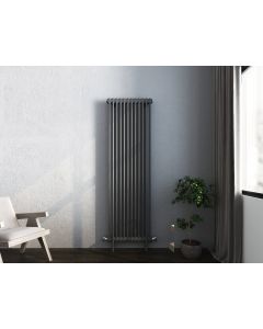 Vintage Traditional Vertical Double Column Radiator  - 1800Hx548W - Anthracite