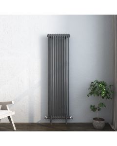 Vintage Traditional Vertical Double Column Radiator  - 1800Hx460W - Anthracite