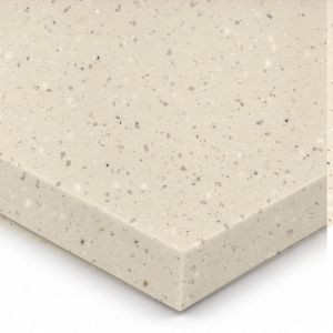 Beige Quartz Effect solid surface worktop - square-edged satin board - Coreluxe Sahara Shell