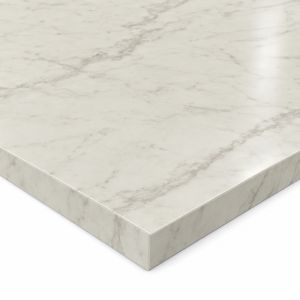 Calacatta Cava Formica Aria worktop F5018 - semi gloss white square-edged slab