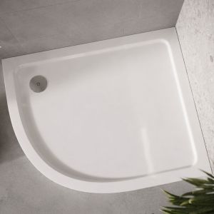DUSC Eco-Stone Resin Quadrant Shower Tray 900 X 900 — White 30mm Low Profile