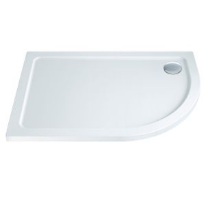 DUSC Eco-Stone Resin Right Hand Offset Quadrant Shower Tray 1200 x 900mm White – 30mm Low Profile
