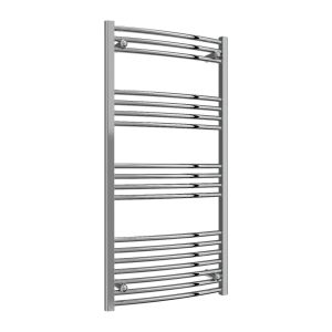 Reina Capo Curved Chrome Electric Heated Towel Rail 1200 x 600mm