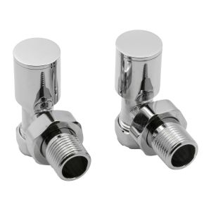 Reina Portland angled radiator valves in chrome