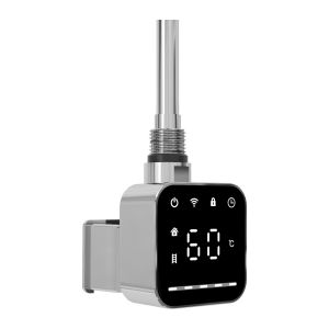 Reina chrome square thermostatic WiFi heating element 300W – smart bathroom element with app control and timer