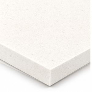 White Granite Effect solid surface worktop - square-edged satin board - Coreluxe Moonstone White