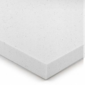 White Sparkle solid surface worktop - square-edged matt board - Coreluxe Luna Ice