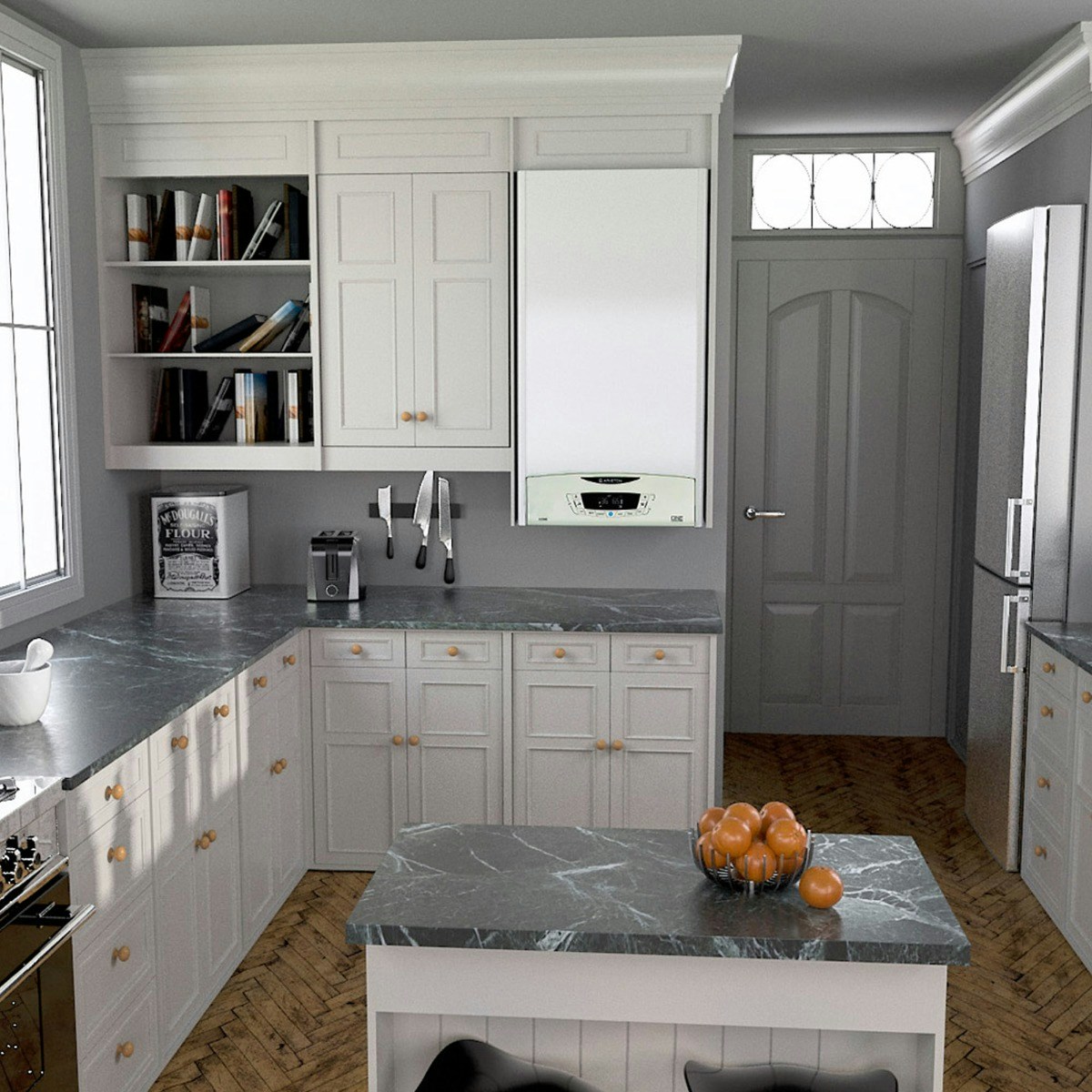 Ariston e-Combi One boiler installed in a kitchen