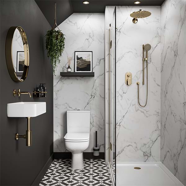 Multipanel Linda Barker Calacatta Marble Bathroom Wall Panels UK